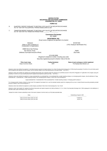 Thumbnail iHeartMedia
 10-Q Quarterly Report FY2021 