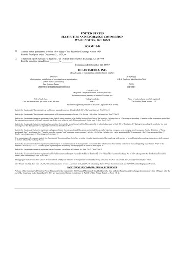 Miniature iHeartMedia
 10-K Rapport annuel 2021