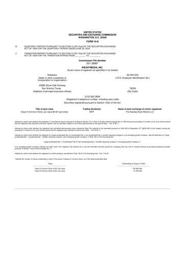 Thumbnail iHeartMedia
 10-Q Quarterly Report FY2024 