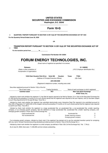 Thumbnail Forum Energy Technologies
 10-Q Quarterly Report FY2026 