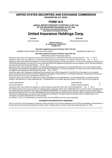 Thumbnail American Coastal Insurance Corporation 10-K Annual Report 2015