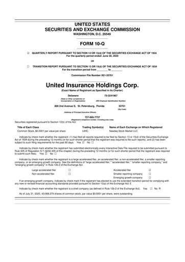 Vorschaubild American Coastal Insurance Corporation 10-Q Quartalsbericht 2020 