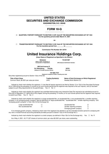 Vorschaubild American Coastal Insurance Corporation 10-Q Quartalsbericht 2021 