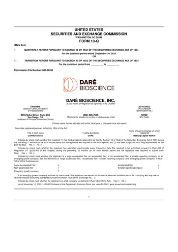 Vorschaubild Dare Bioscience
 10-Q Quartalsbericht 2025 