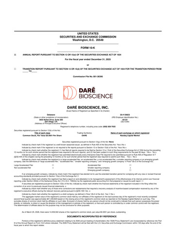 Miniature Dare Bioscience
 10-K Rapport annuel 2025