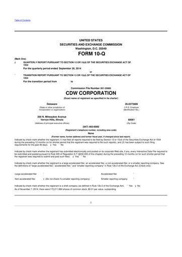 Vorschaubild CDW Corporation 10-Q Quartalsbericht 2014 