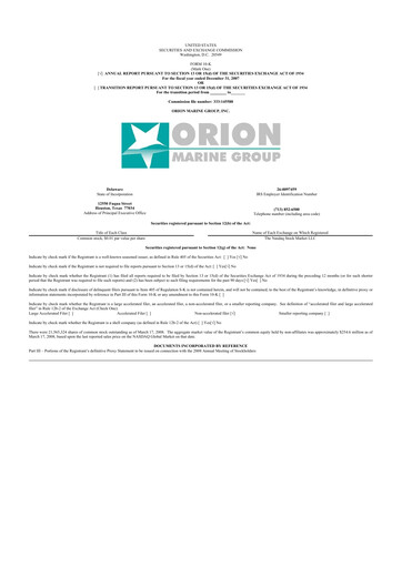 Thumbnail Orion Group Holdings

 10-K Annual Report 