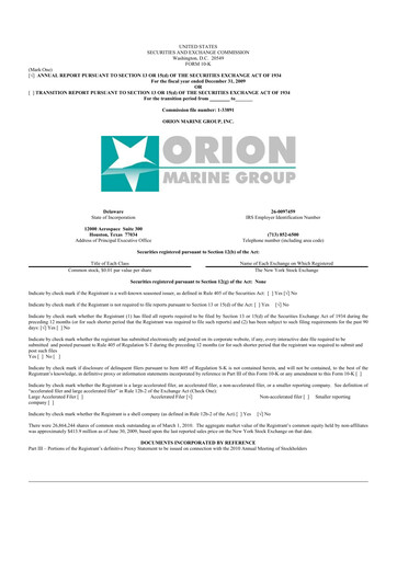 Thumbnail Orion Group Holdings

 10-K Annual Report 