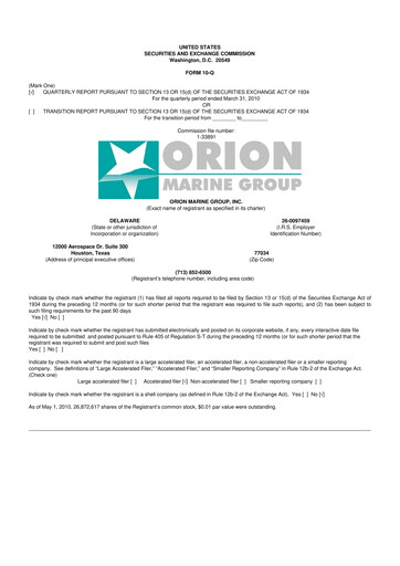 Thumbnail Orion Group Holdings

 10-Q Quarterly Report FY 