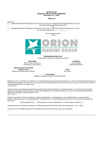 Thumbnail Orion Group Holdings

 10-Q Quarterly Report FY 