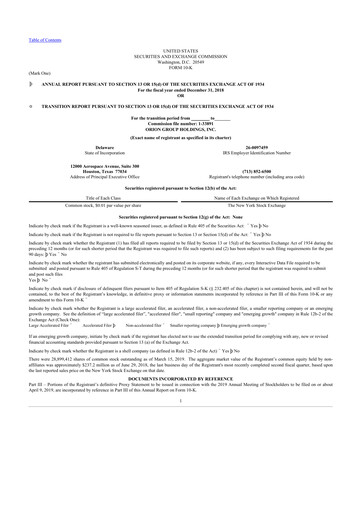 Thumbnail Orion Group Holdings

 10-K Annual Report 2018