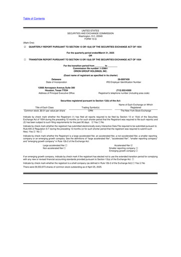 Thumbnail Orion Group Holdings

 10-Q Quarterly Report FY2025 
