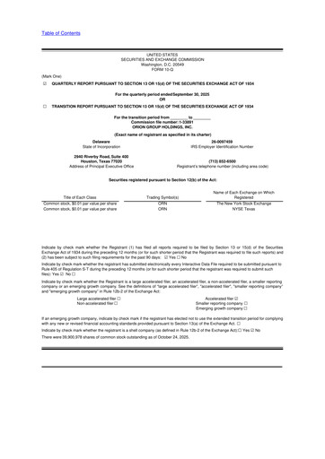 Thumbnail Orion Group Holdings

 10-Q Quarterly Report FY2025 