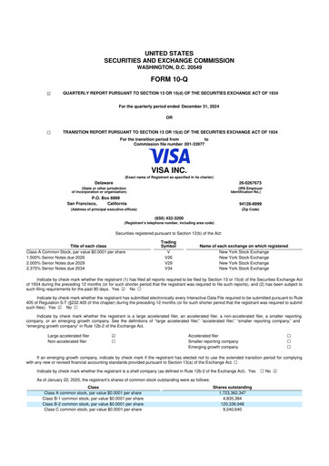 Vorschaubild Visa 10-Q Quartalsbericht 2025 