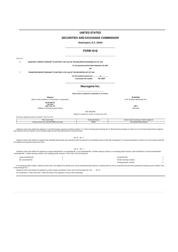 Vorschaubild Neurogene 10-Q Quartalsbericht 2024 