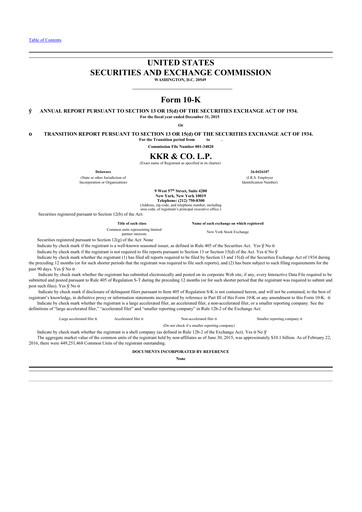 Thumbnail KKR & Co. 10-K Annual Report 2015