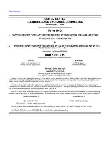 Vorschaubild KKR & Co. 10-Q Quartalsbericht 2016 