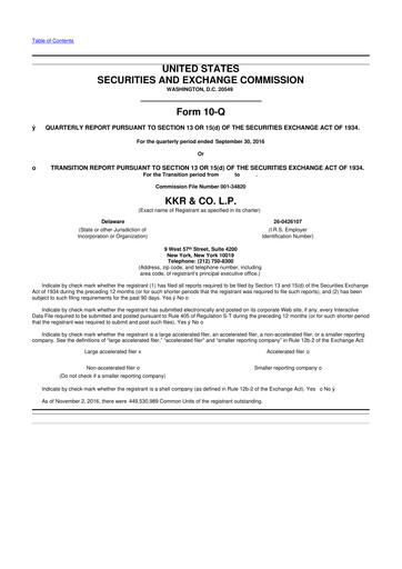 Vorschaubild KKR & Co. 10-Q Quartalsbericht 2016 