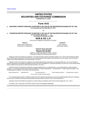 Vorschaubild KKR & Co. 10-Q Quartalsbericht 2017 