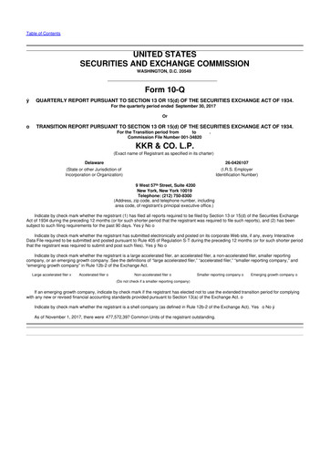 Vorschaubild KKR & Co. 10-Q Quartalsbericht 2017 