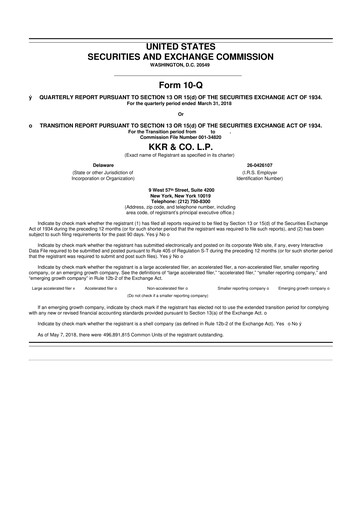 Vorschaubild KKR & Co. 10-Q Quartalsbericht 2018 