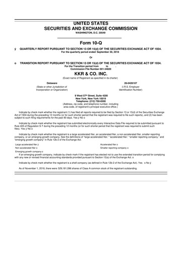 Vorschaubild KKR & Co. 10-Q Quartalsbericht 2018 