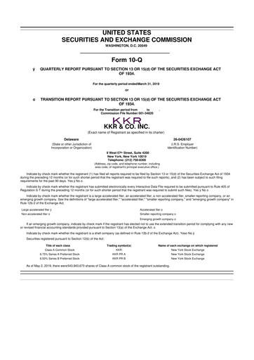 Vorschaubild KKR & Co. 10-Q Quartalsbericht 2019 