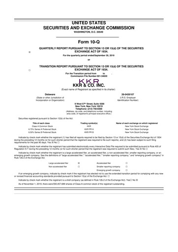 Vorschaubild KKR & Co. 10-Q Quartalsbericht 2019 