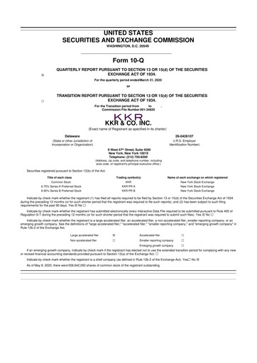 Vorschaubild KKR & Co. 10-Q Quartalsbericht 2020 