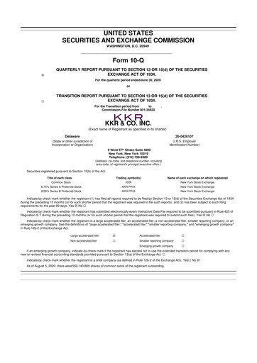 Vorschaubild KKR & Co. 10-Q Quartalsbericht 2020 