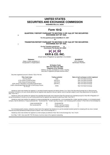 Vorschaubild KKR & Co. 10-Q Quartalsbericht 2021 