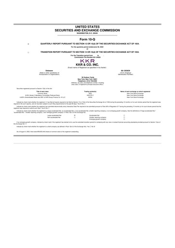 Vorschaubild KKR & Co. 10-Q Quartalsbericht 2022 