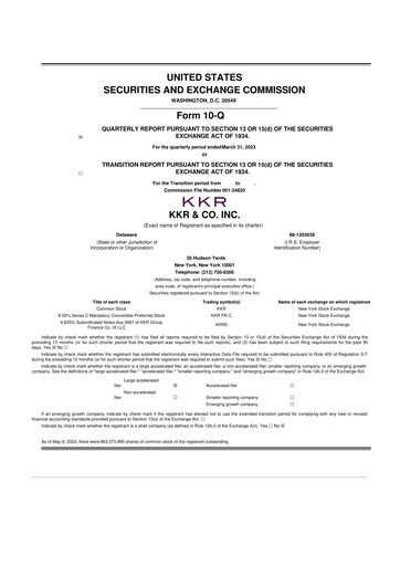 Vorschaubild KKR & Co. 10-Q Quartalsbericht 2023 