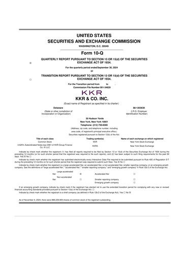 Vorschaubild KKR & Co. 10-Q Quartalsbericht 2024 