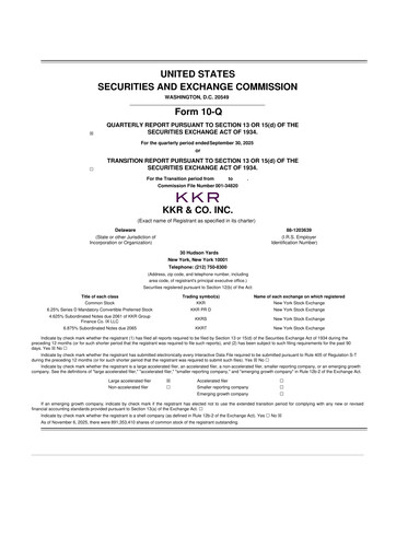 Vorschaubild KKR & Co. 10-Q Quartalsbericht 2025 