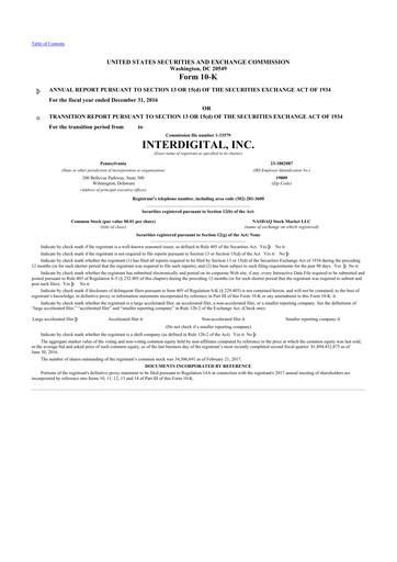 Thumbnail InterDigital
 10-K Annual Report 2016