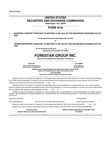 Thumbnail Forestar Group
 10-Q Quarterly Report FY2013 