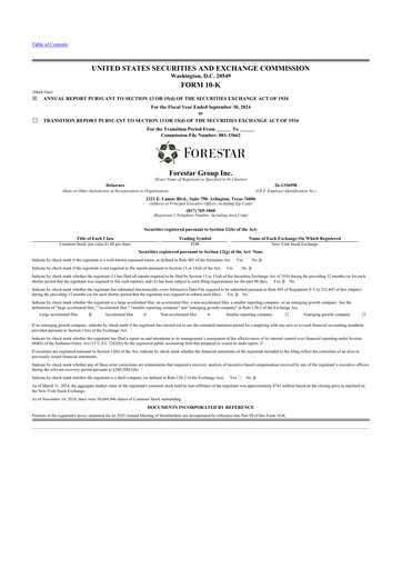 Thumbnail Forestar Group
 10-K Annual Report 