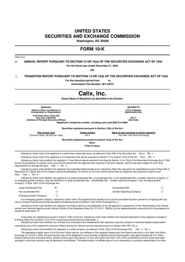 Thumbnail Calix 10-K Annual Report 2025