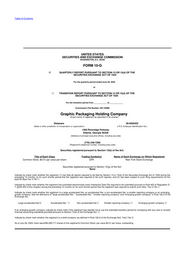 Thumbnail Graphic Packaging 10-Q Quarterly Report FY2025 