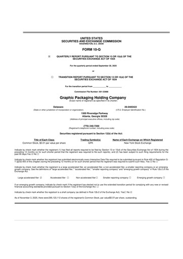 Thumbnail Graphic Packaging 10-Q Quarterly Report FY2025 
