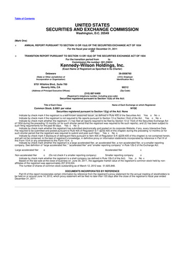 Thumbnail Kennedy Wilson 10-K Annual Report 2011