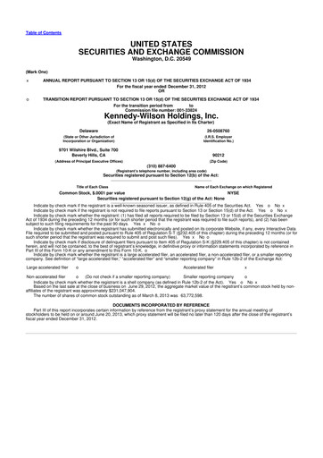 Thumbnail Kennedy Wilson 10-K Annual Report 2012