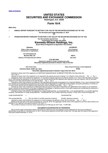 Thumbnail Kennedy Wilson 10-K Annual Report 2016