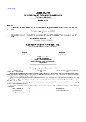 Thumbnail Kennedy Wilson 10-Q Quarterly Report FY2023 