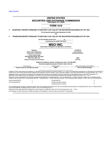 Vorschaubild MSCI 10-Q Quartalsbericht 2022 