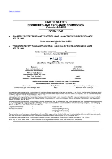Vorschaubild MSCI 10-Q Quartalsbericht 2025 