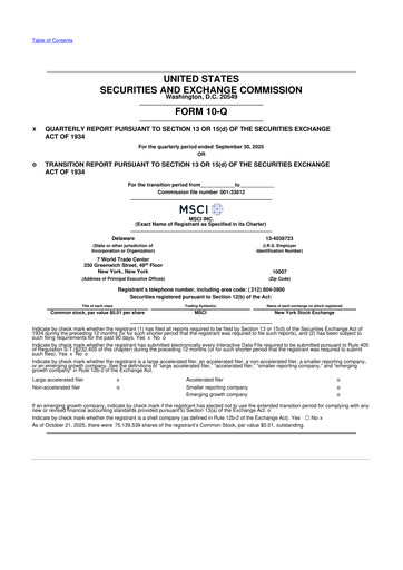 Vorschaubild MSCI 10-Q Quartalsbericht 2025 