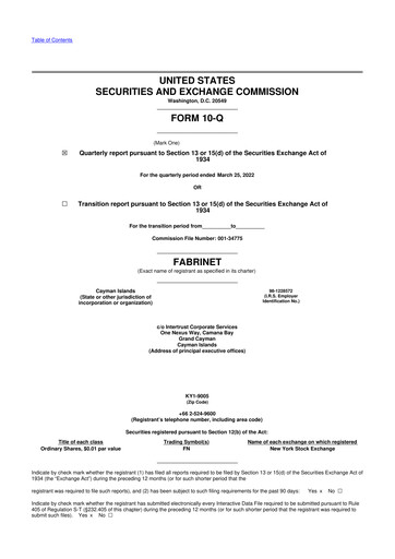 Thumbnail Fabrinet
 10-Q Quarterly Report FY2022 