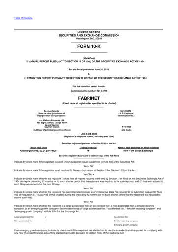 Thumbnail Fabrinet
 10-K Annual Report 2026